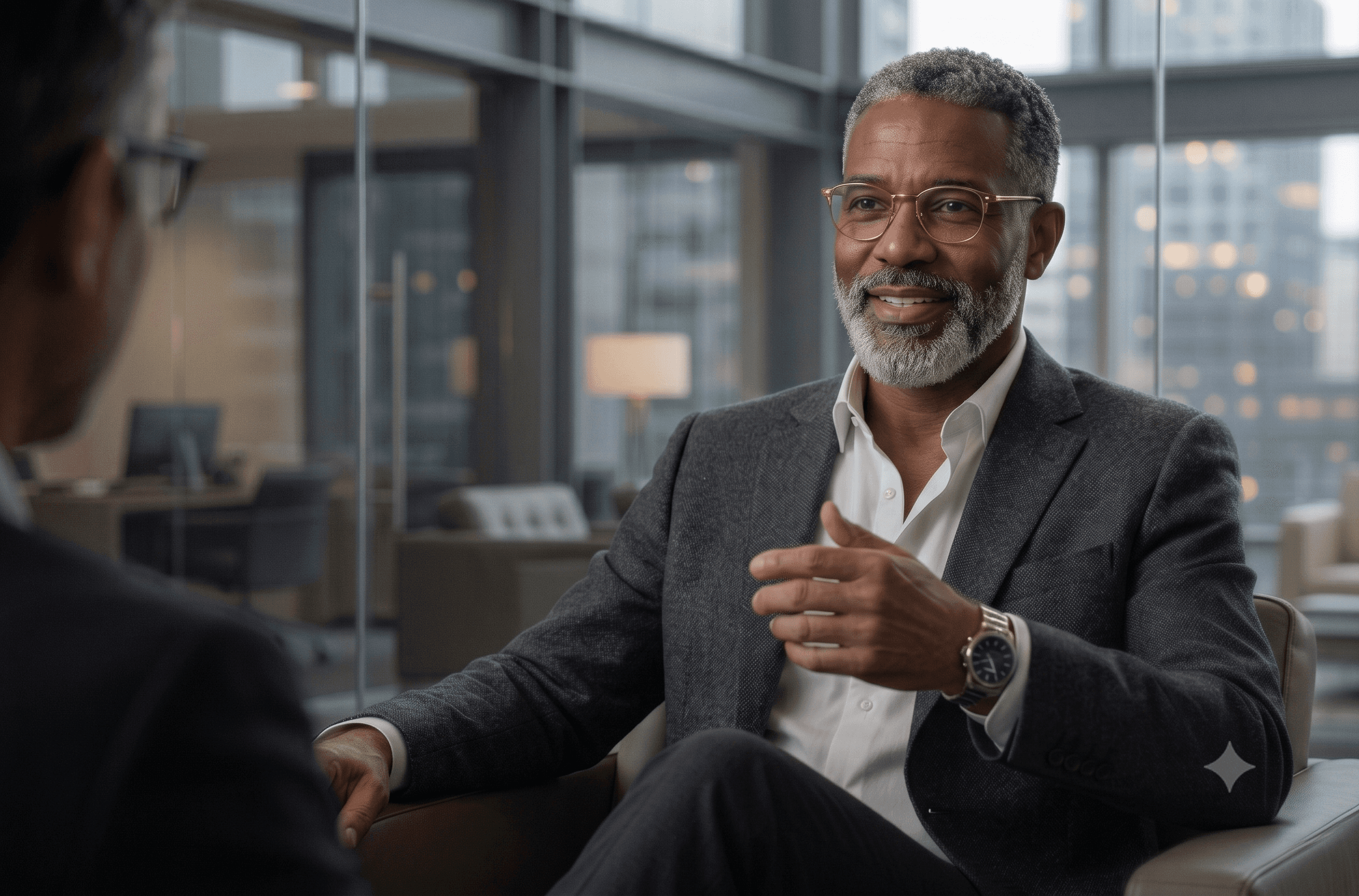 Sentryify AI transformation consultant in a modern executive office